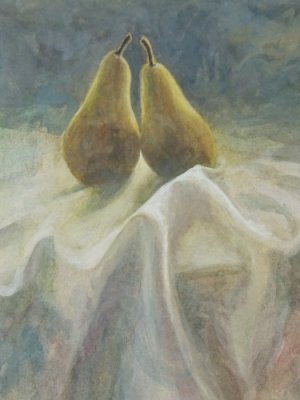 Two Pears, Watercolour Still Life